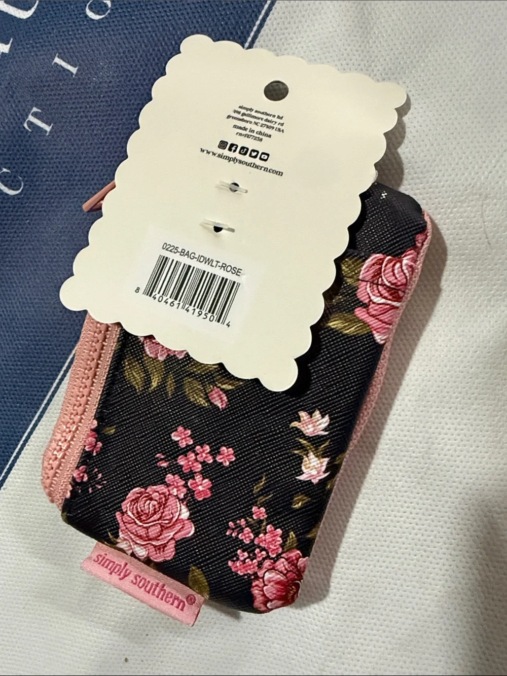 Simply Southern Navy and Pink Floral Card & Key Pouch
